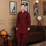 Royal Dhoti Salwar Kurta - Top and Bottom - Mahroon