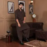 Farshi Salwar Kurta - Top and Bottom - Chocolate