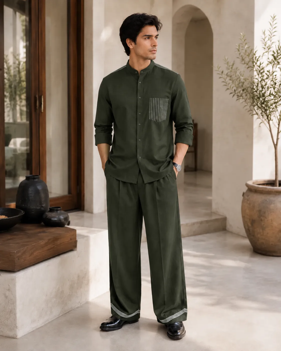Urban Co-Ord Set - Olive Green - Image 2