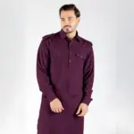 Classic Kurta Set - Top and Bottom - Wine