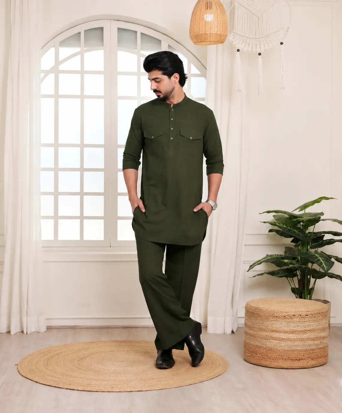Elite Co-Ord Set - Olive Green - Image 2