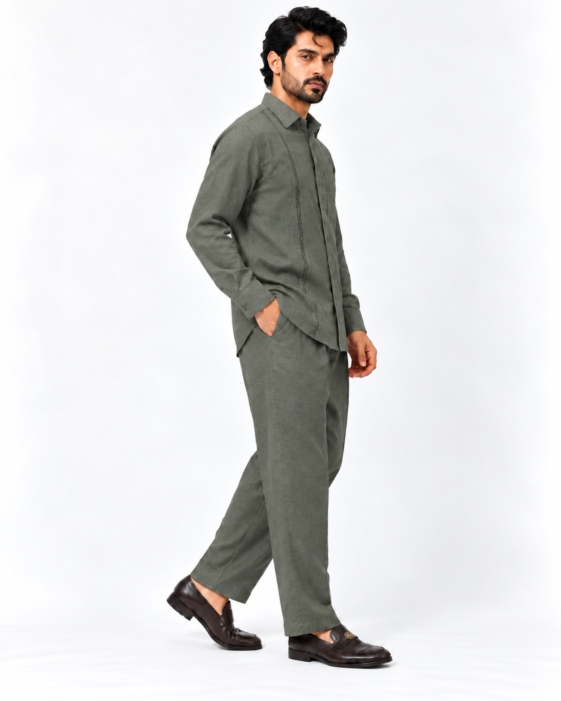 Muse Co-ord Set - Olive Green - Image 3
