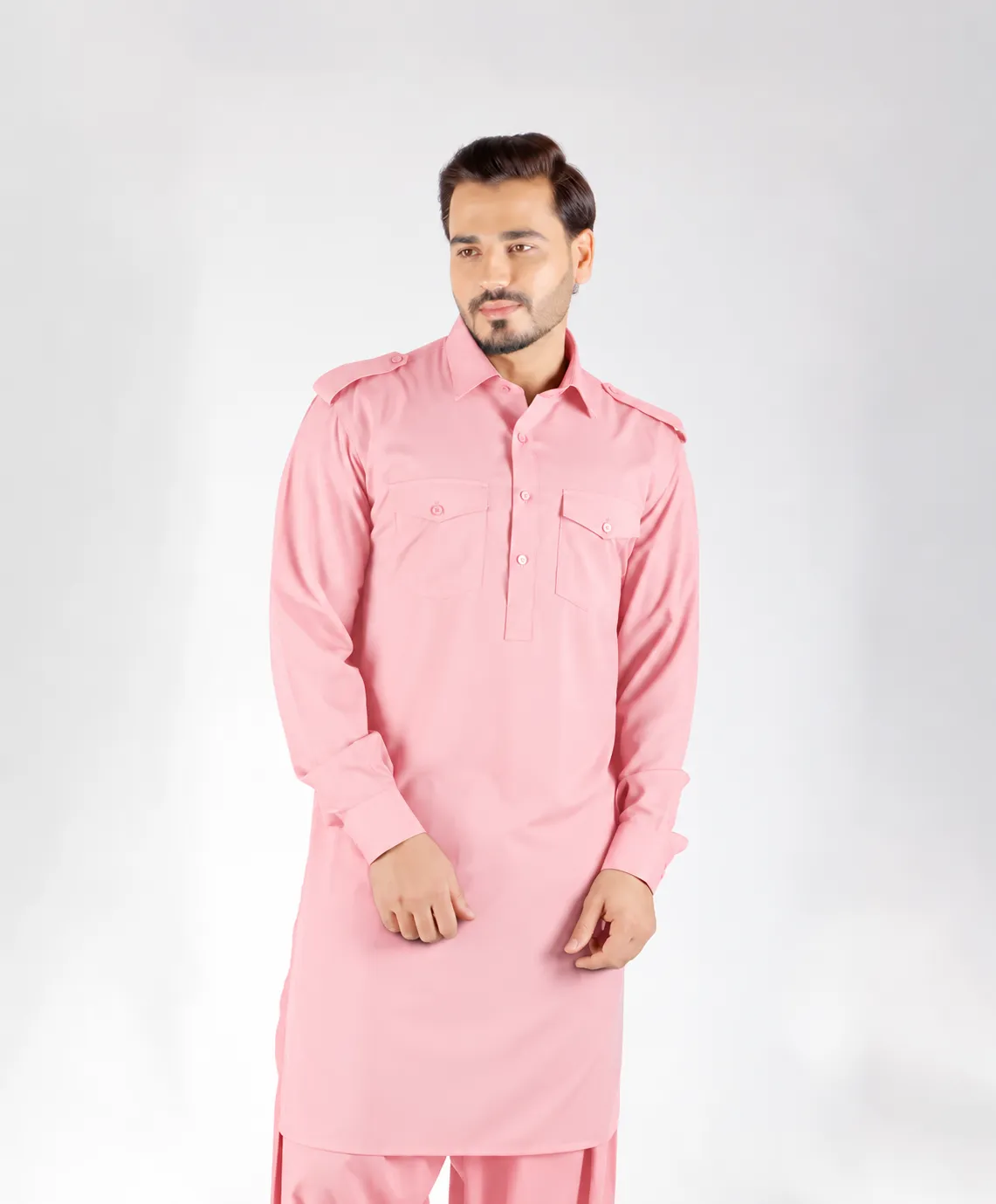 Classic Kurta Set - Top and Bottom - Pink